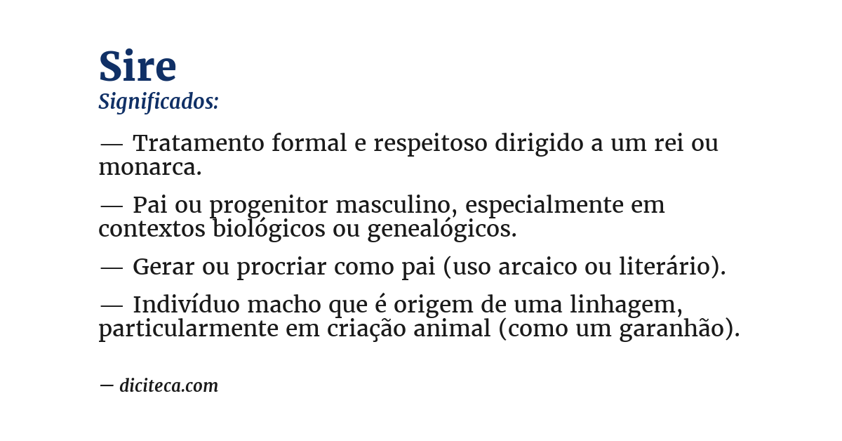 Significado de sire