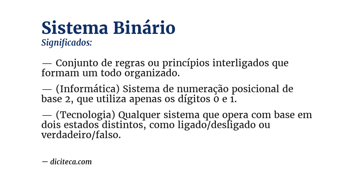 Significado de sistema binário