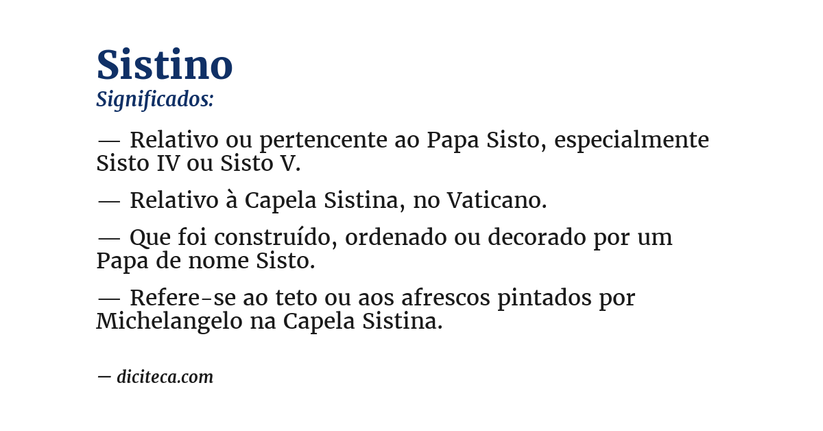 Significado de sistino