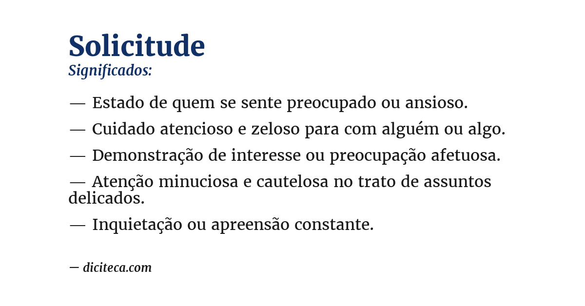 Significado de solicitude
