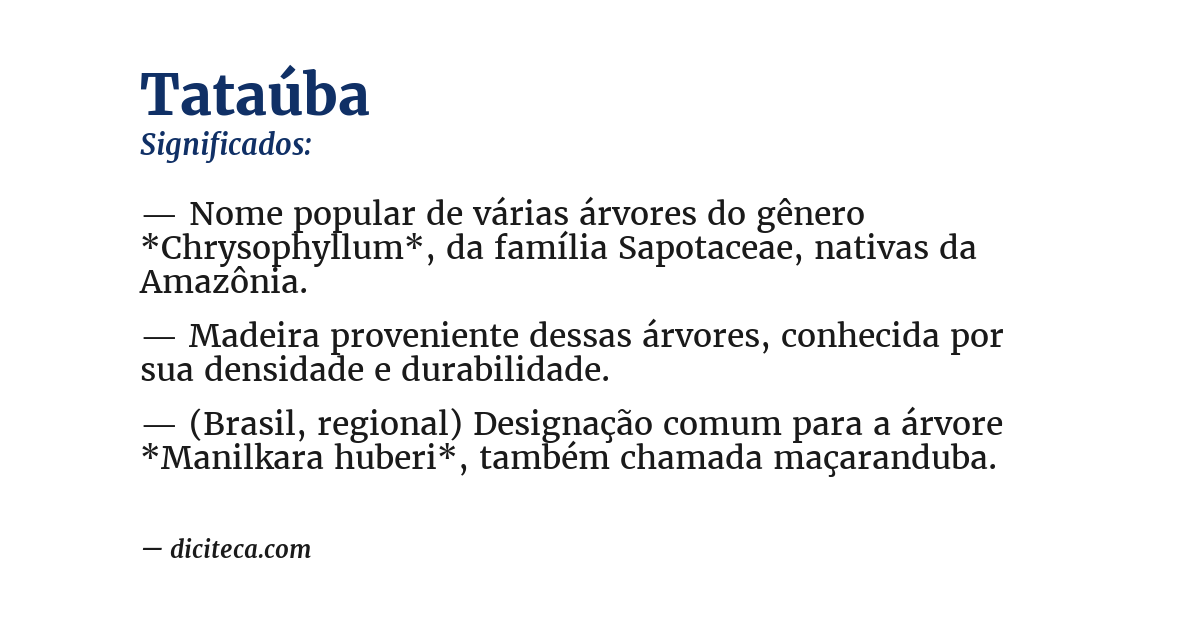 Significado de tataúba