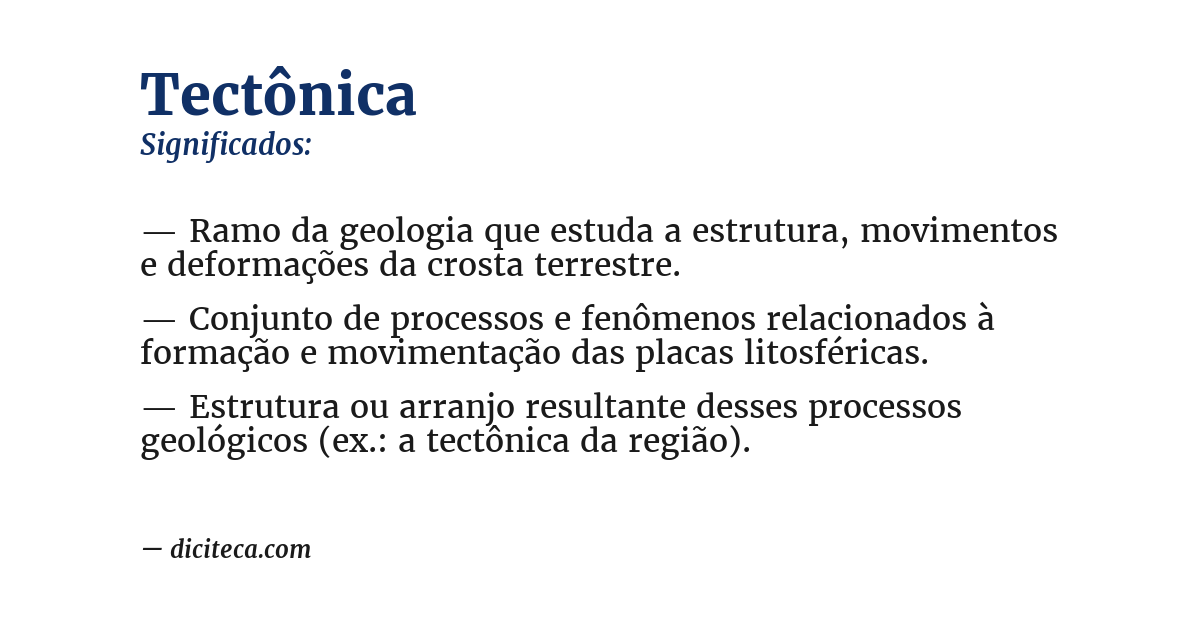 Significado de tectônica