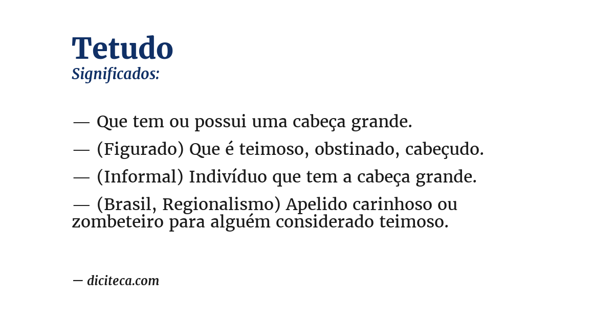Significado de tetudo