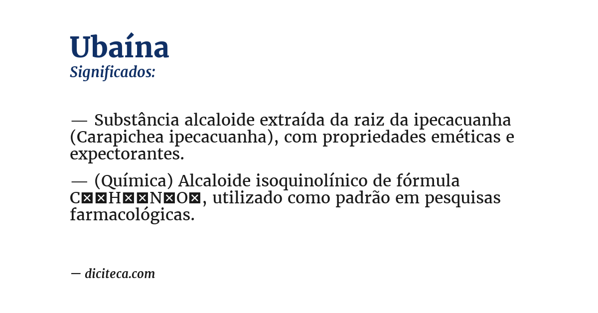 Significado de ubaína