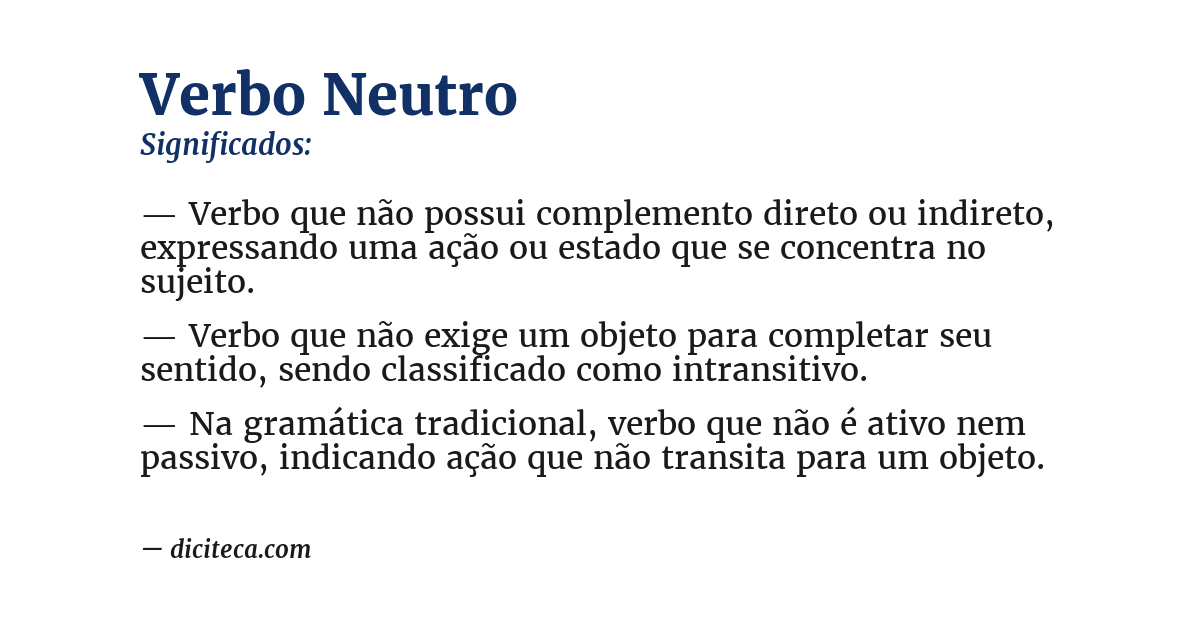 Significado de verbo neutro