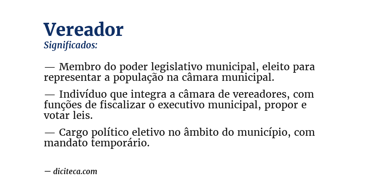 Significado de vereador