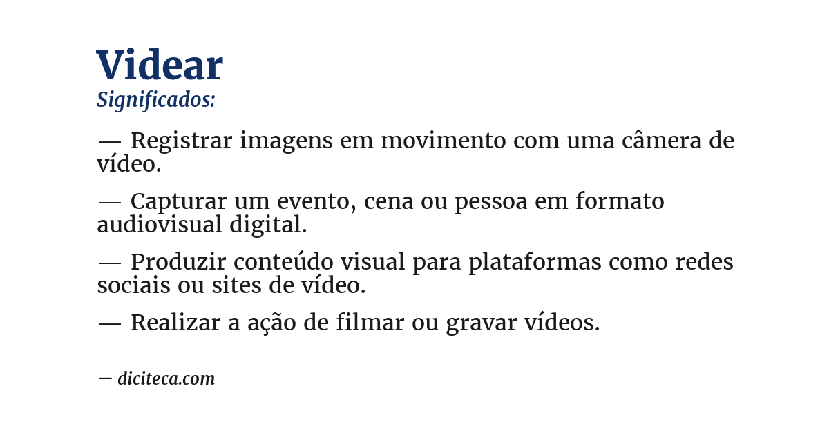 Significado de videar