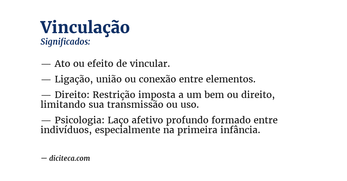 Significado de vinculação