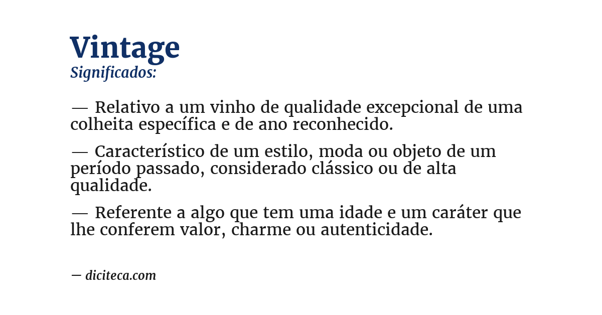 Significado de vintage