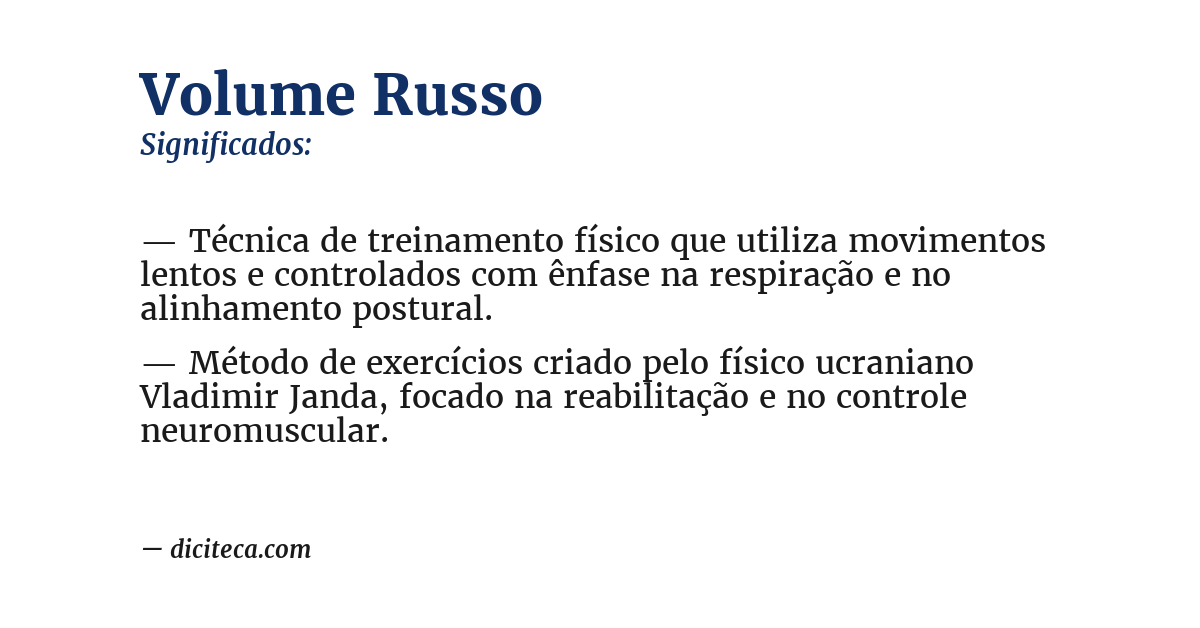 Significado de volume russo