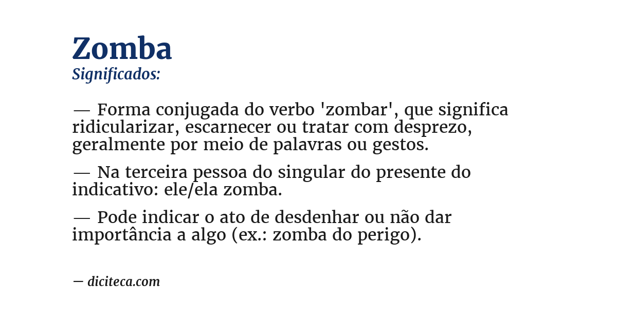 Significado de zomba