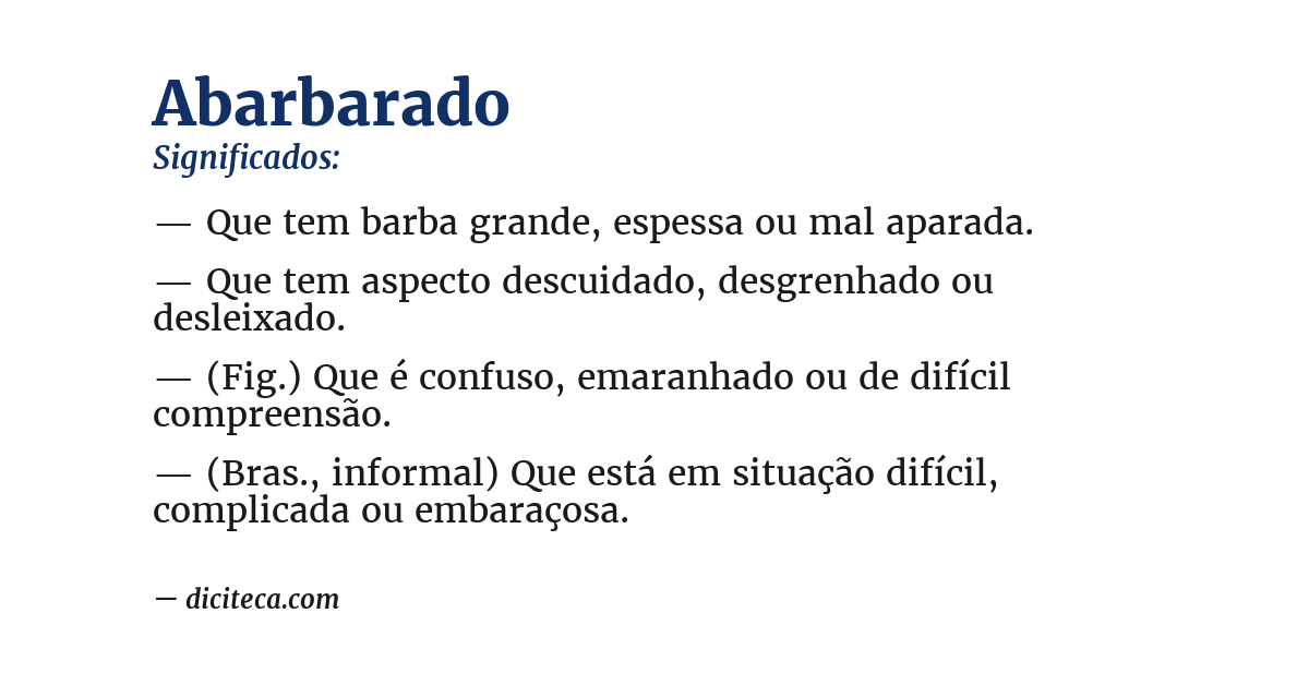 Significado de abarbarado