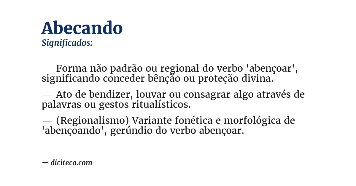 Significado de abecando
