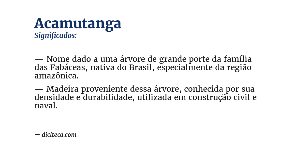 Significado de acamutanga