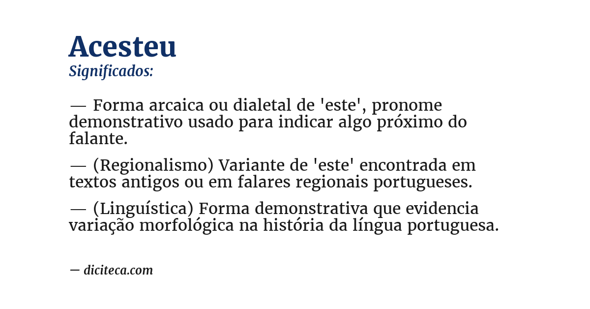 Significado de acesteu