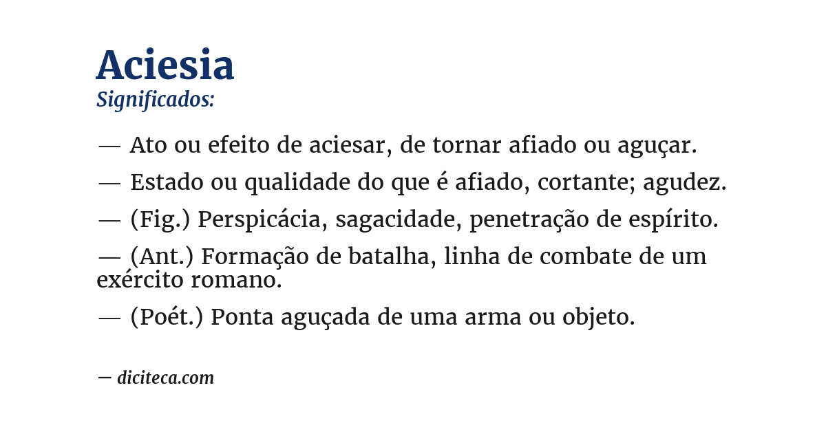 Significado de aciesia