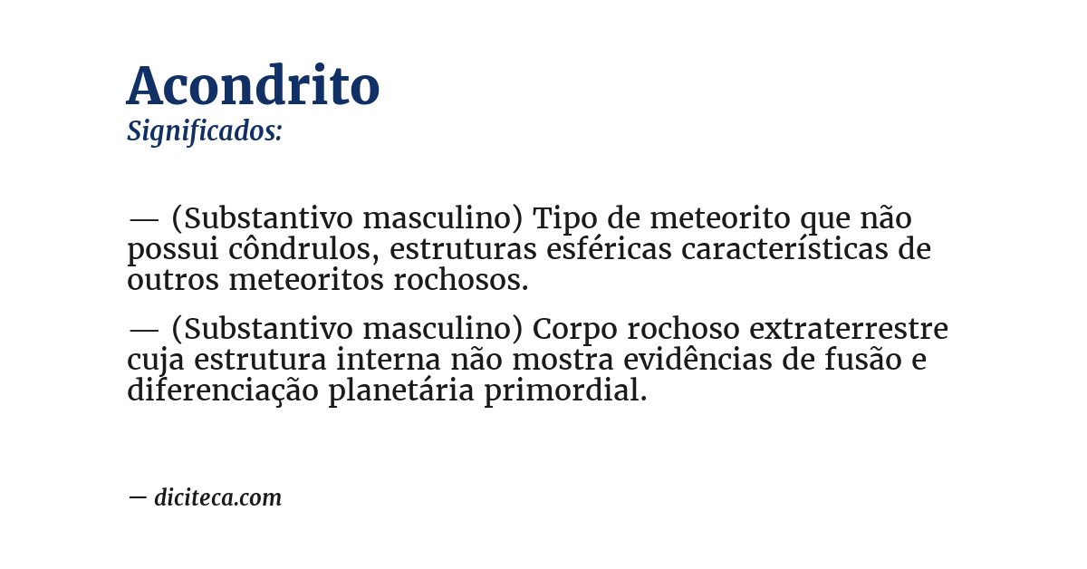 Significado de acondrito
