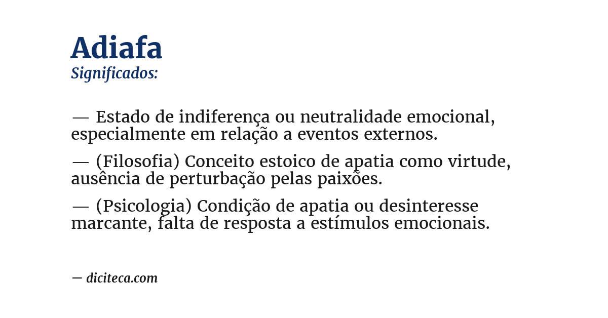 Significado de adiafa