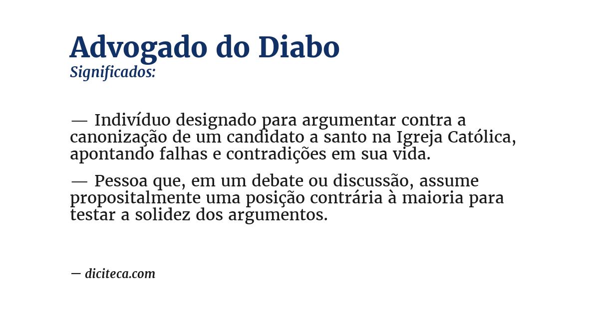 Significado de advogado do diabo