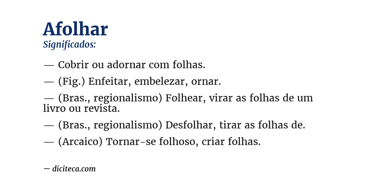 Significado de afolhar