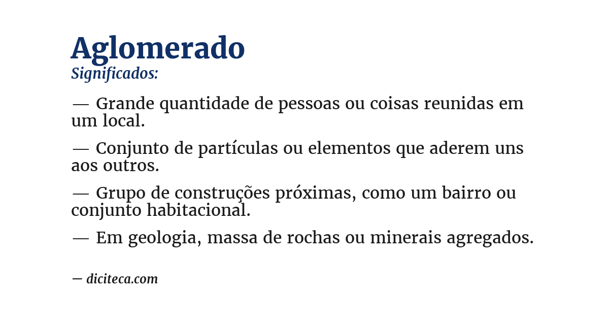 Significado de aglomerado