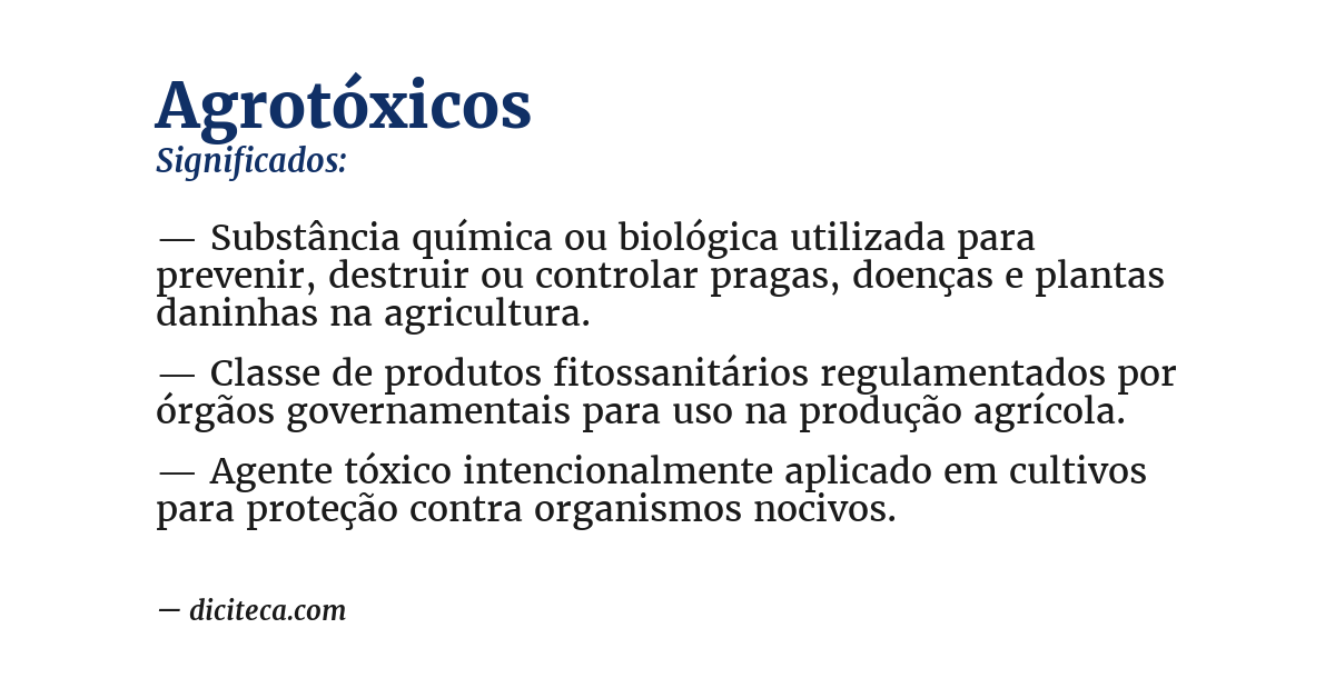 Significado de agrotóxicos