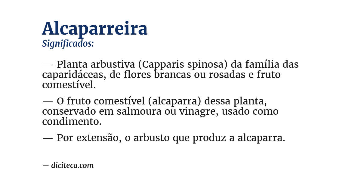 Significado de alcaparreira