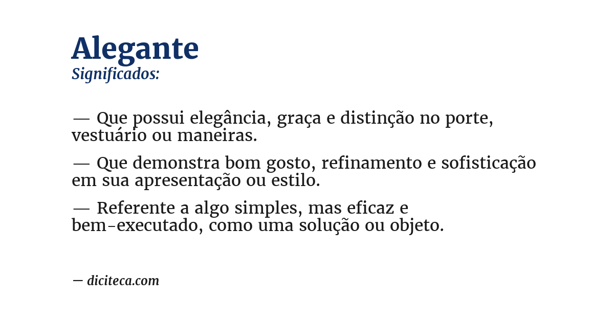 Significado de alegante