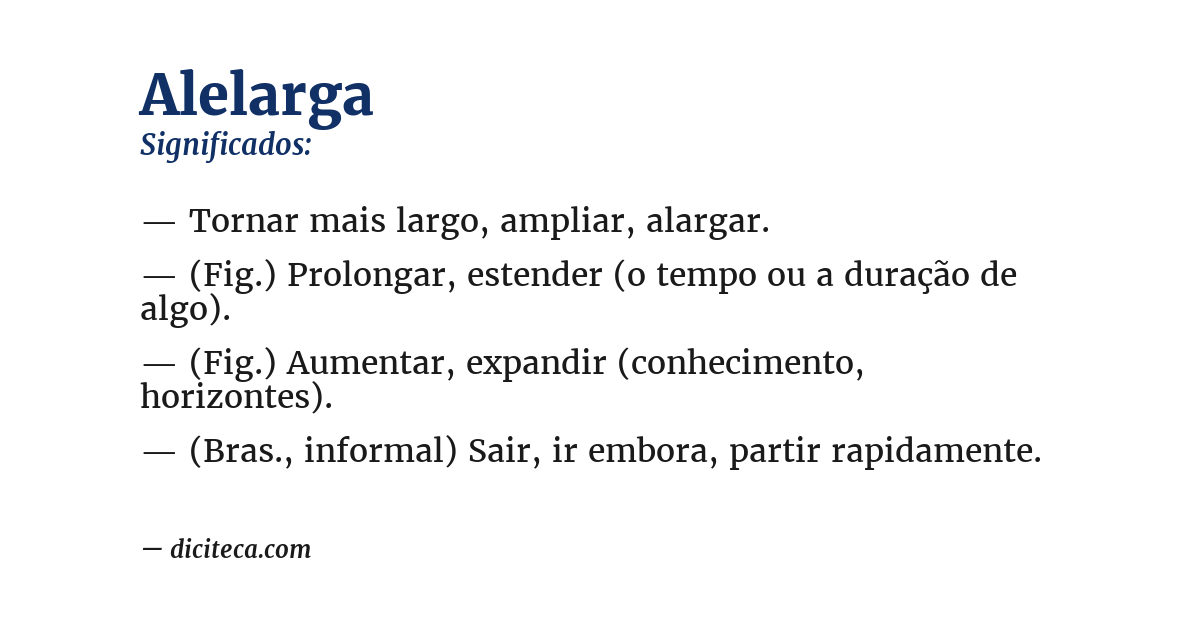 Significado de alelarga