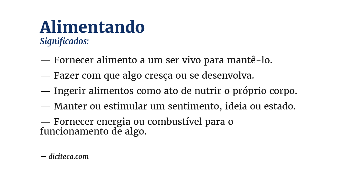 Significado de alimentando
