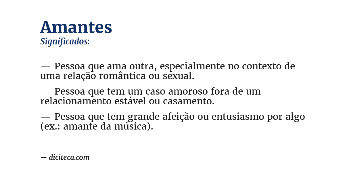 Significado de amantes
