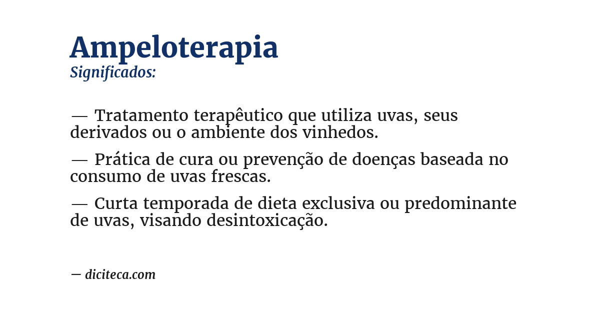 Significado de ampeloterapia