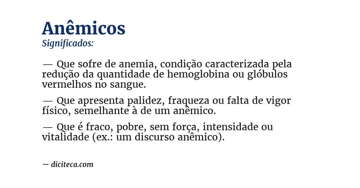 Significado de anêmicos
