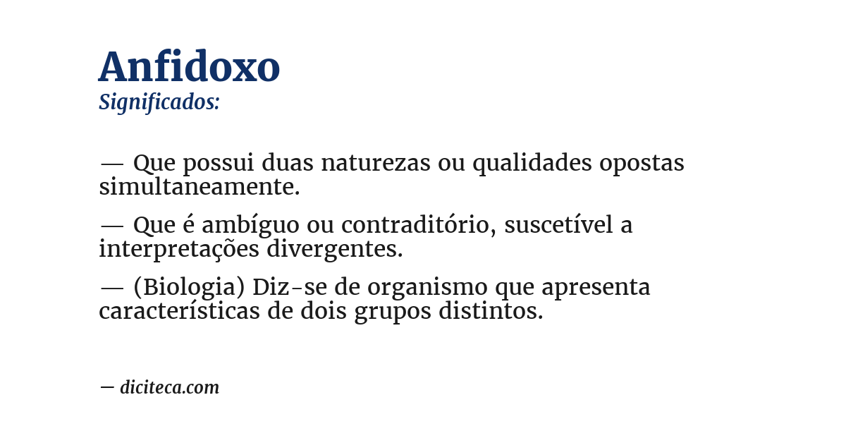 Significado de anfidoxo