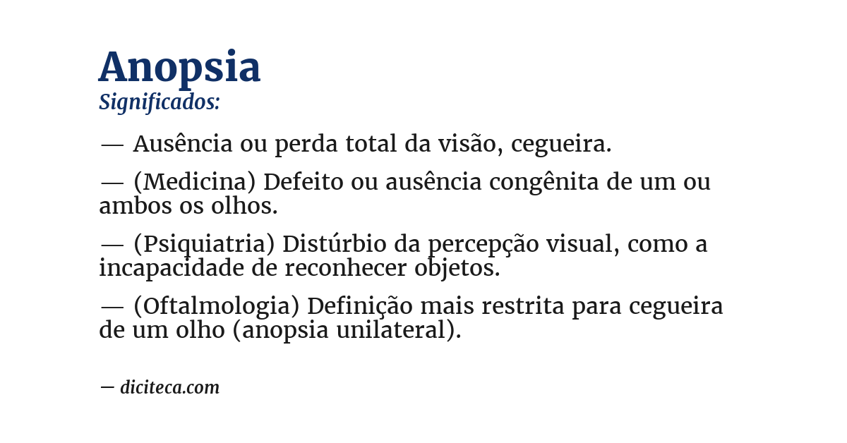 Significado de anopsia