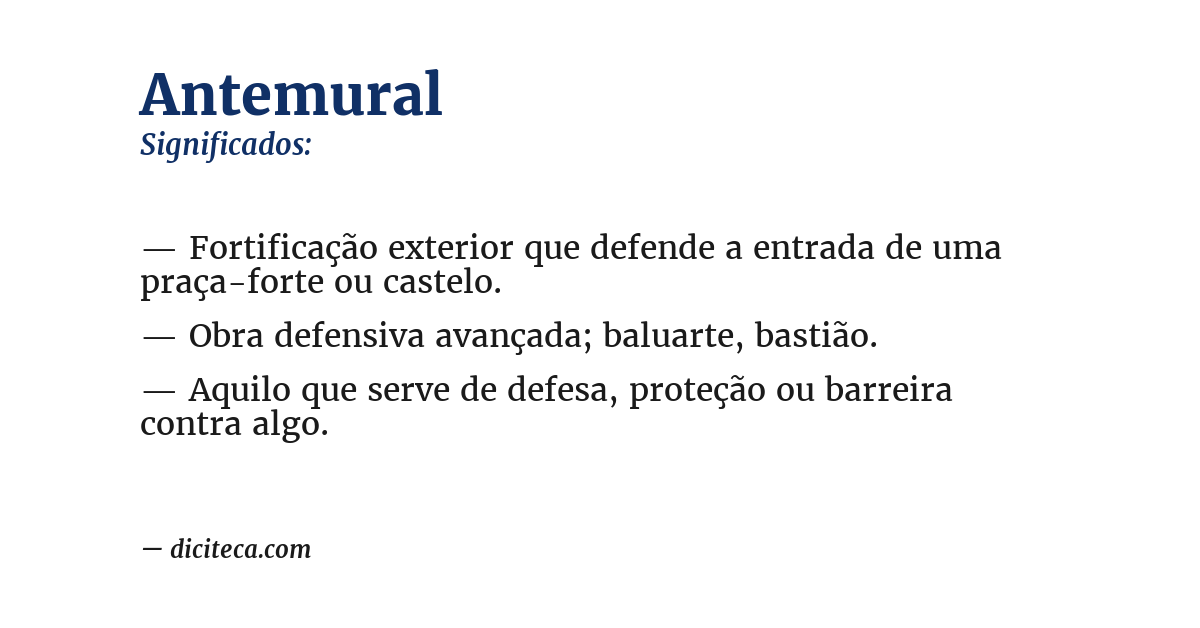 Significado de antemural