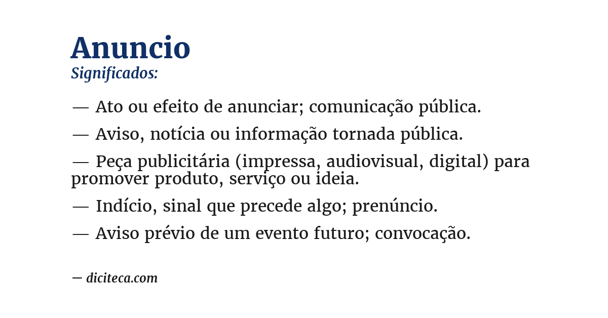 Significado de anuncio