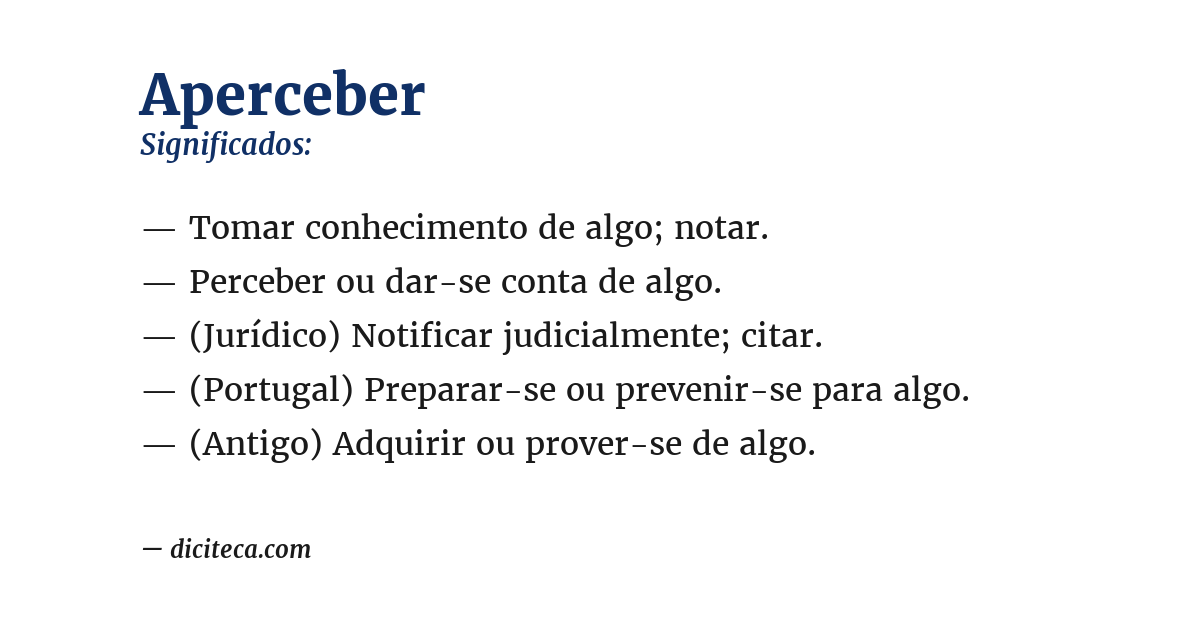 Significado de aperceber