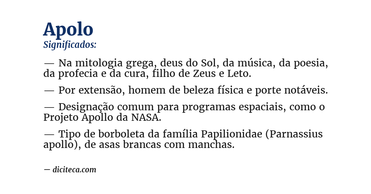 Significado de apolo
