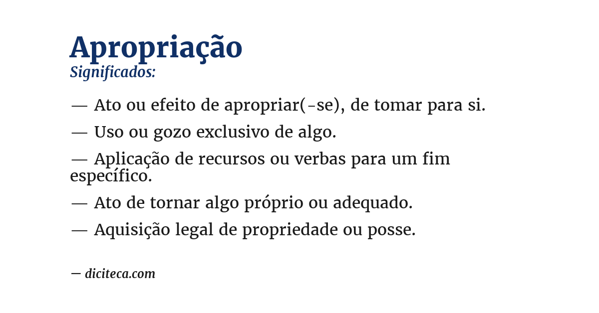 Significado de apropriação