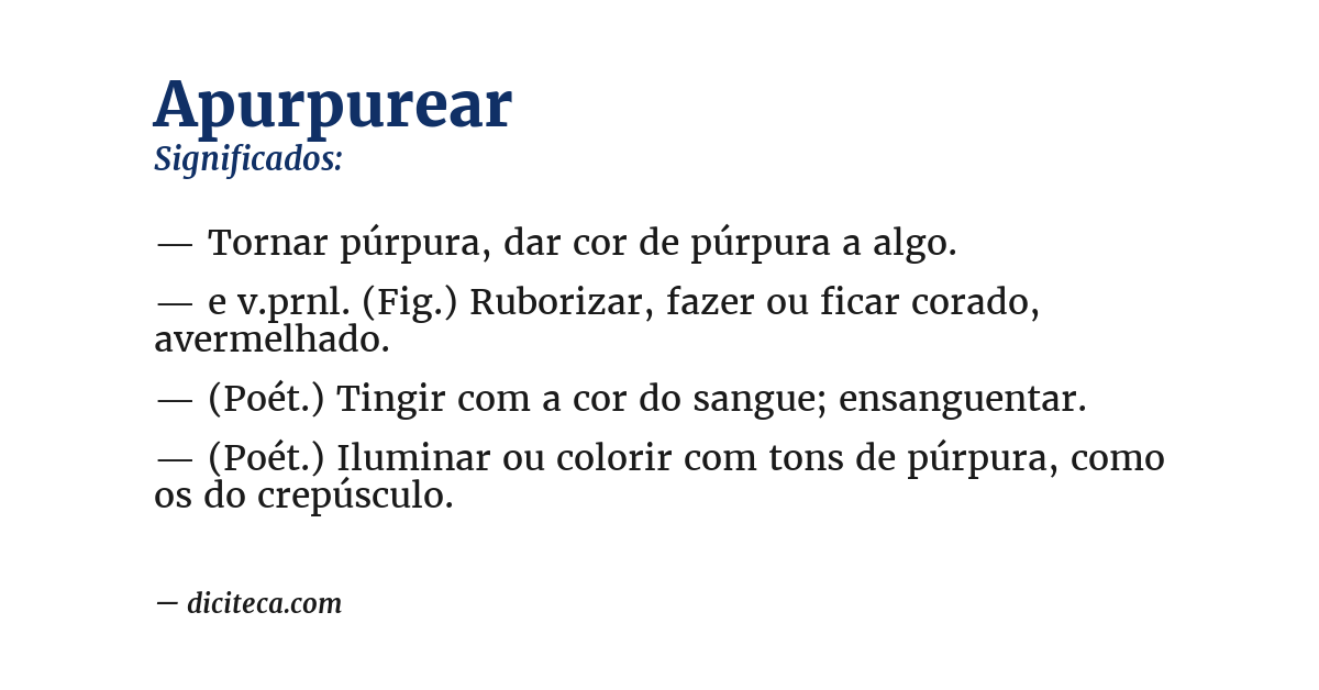 Significado de apurpurear
