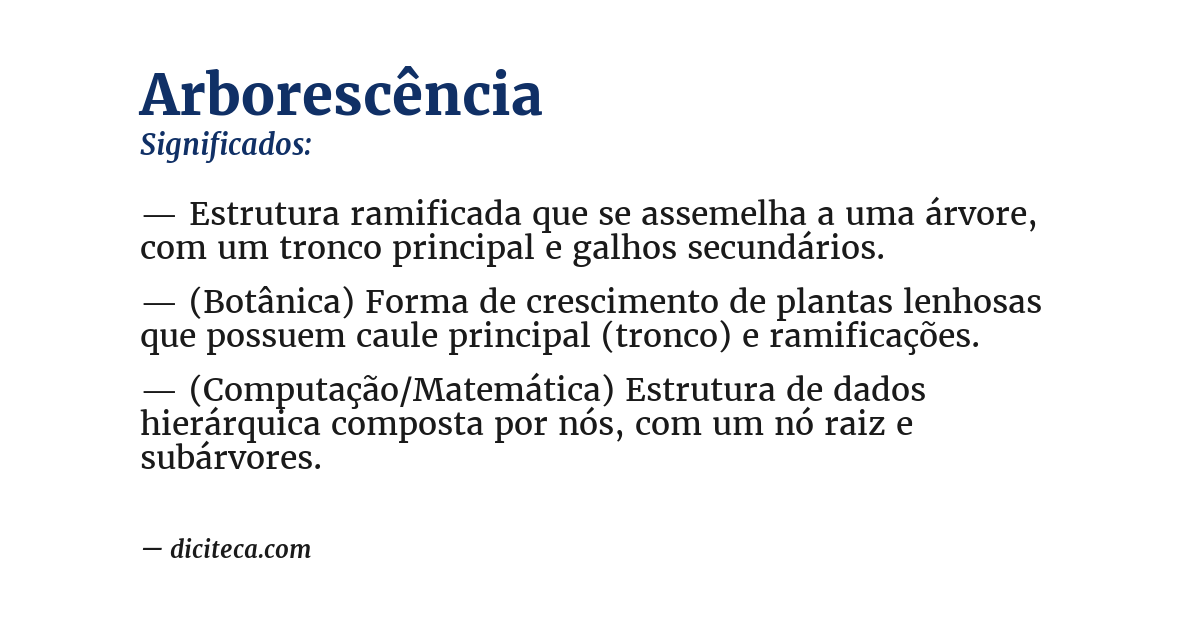 Significado de arborescência