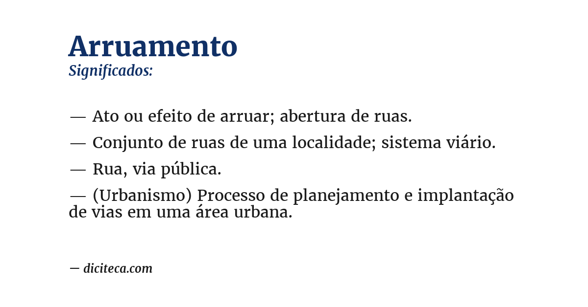 Significado de arruamento