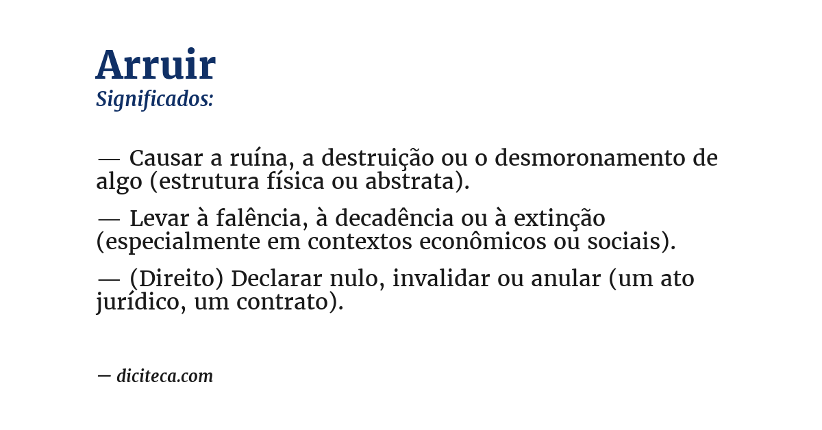 Significado de arruir
