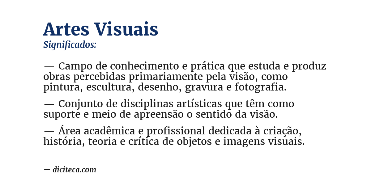 Significado de artes visuais