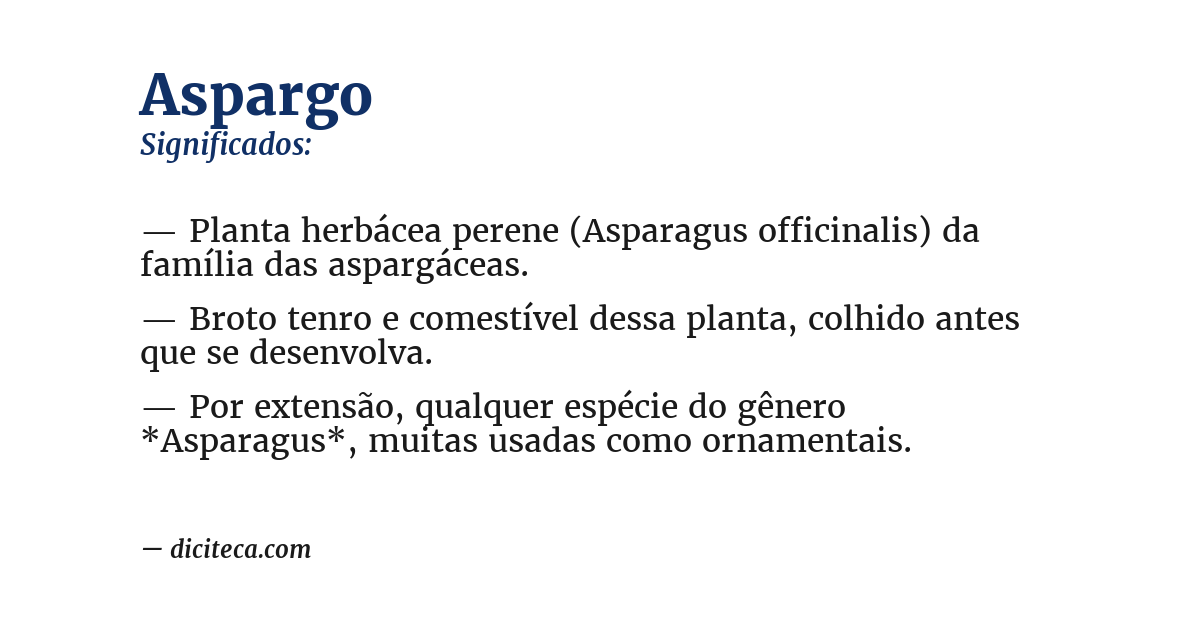 Significado de aspargo