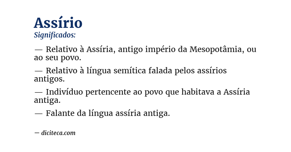 Significado de assírio