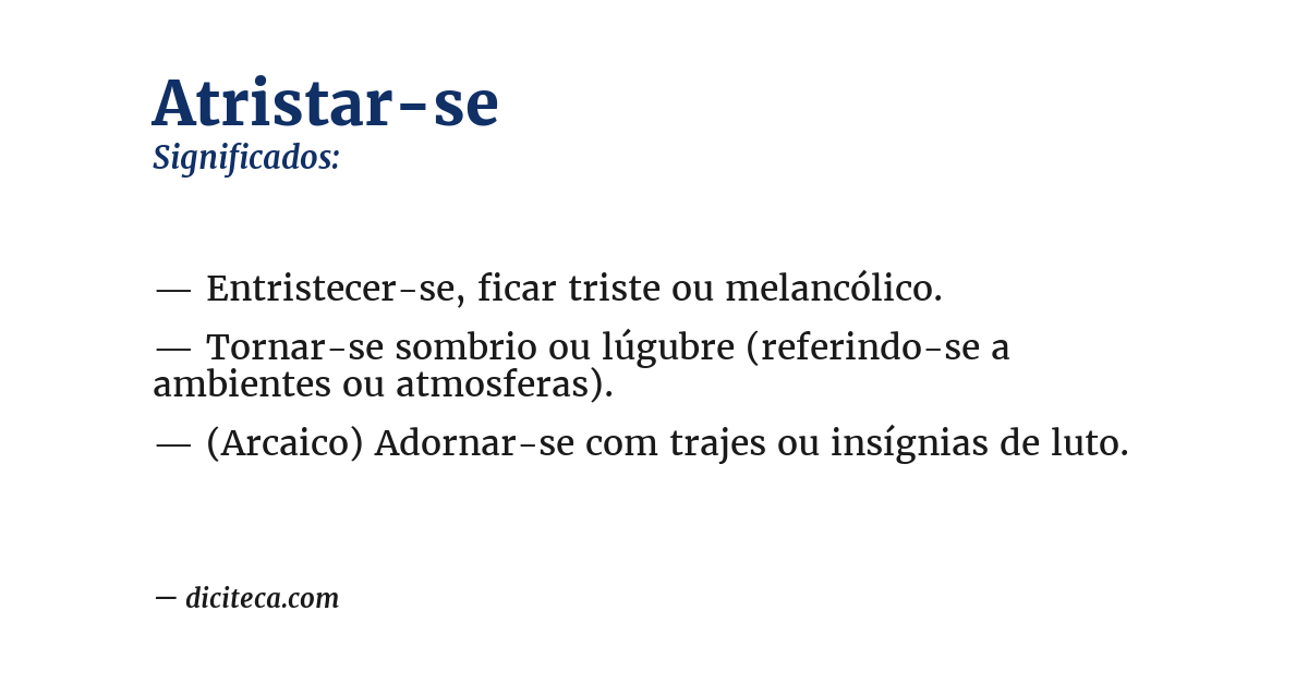 Significado de atristar-se
