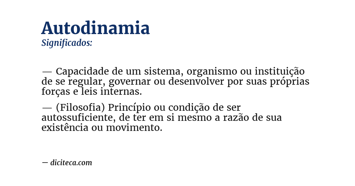 Significado de autodinamia