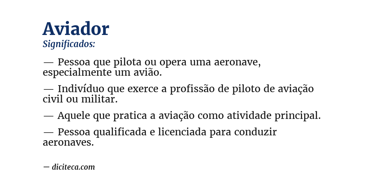 Significado de aviador